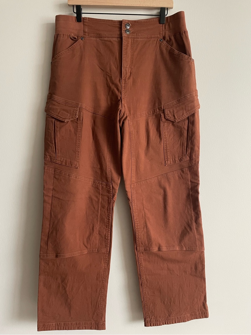 Duluth Trading Co Women's Fire Hose Flex Shift Relaxed Leg Pants Rusty Brown 14
